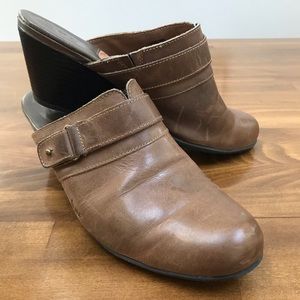 BOC Sz 10 Tan Brown Cowboy Heel Comfort Mules Shoe Booties Western  Cottage Core